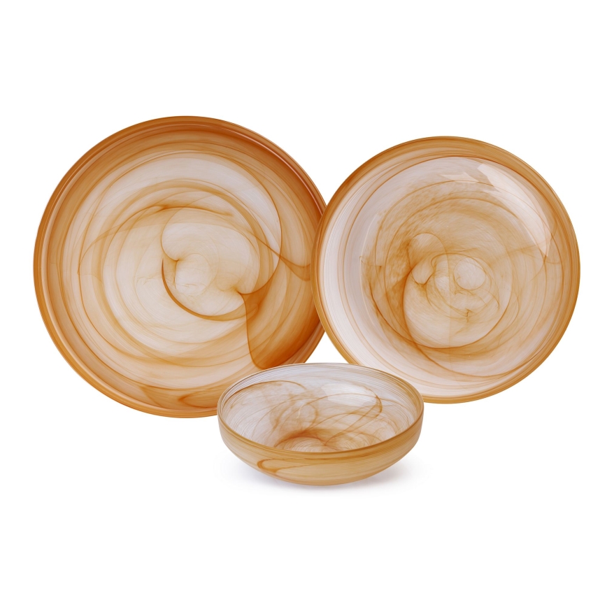 18 részes étkészlet narancssárga/üveg