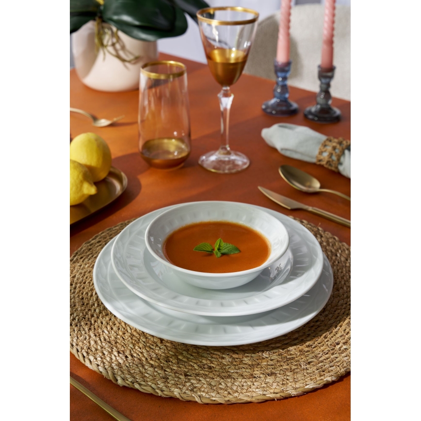18 részes fehér porcelán étkészlet