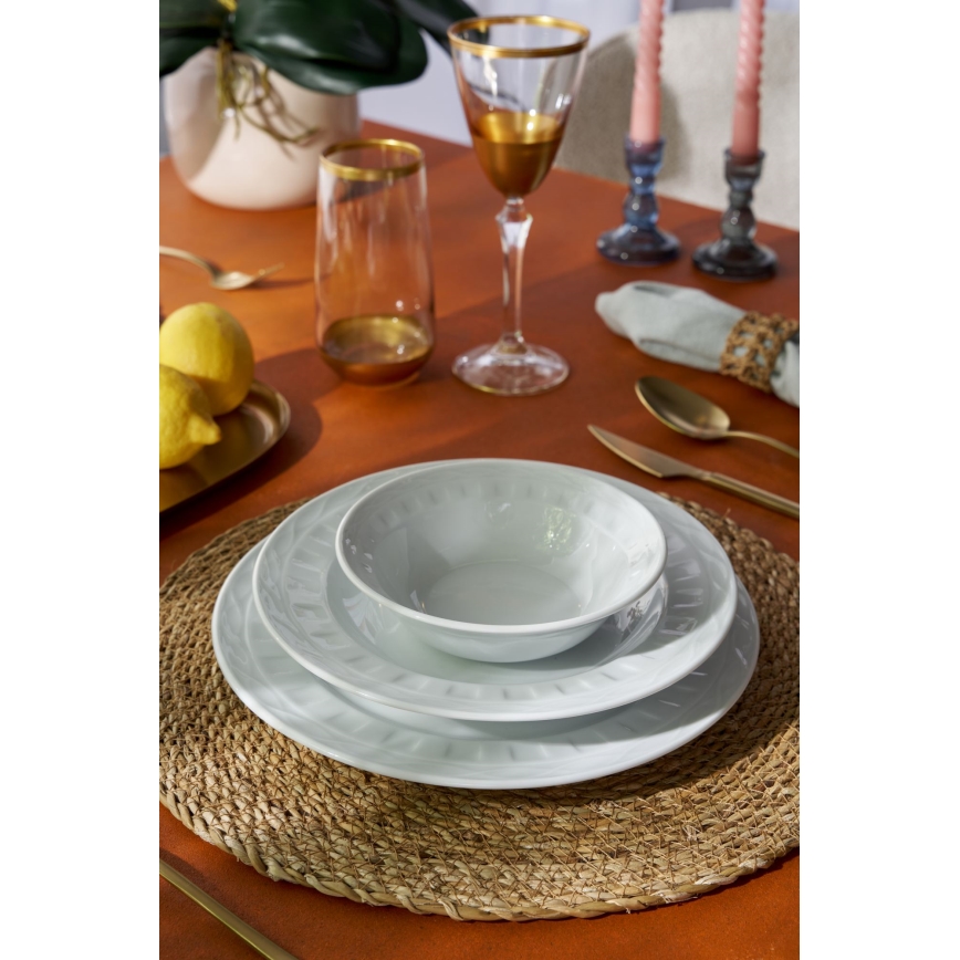18 részes fehér porcelán étkészlet