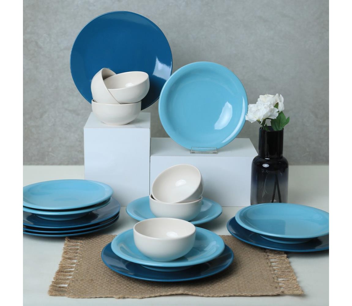 18 részes kék/fehér/kerámia étkészlet 275KRM1969