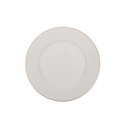18 részes porcelán étkészlet, fehér/arany