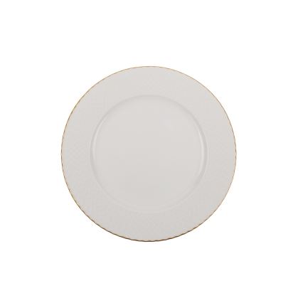 18 részes porcelán étkészlet, fehér/arany