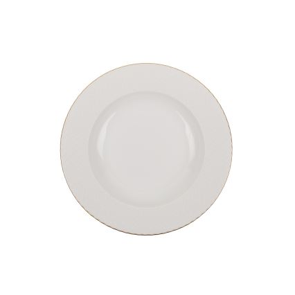 18 részes porcelán étkészlet, fehér/arany