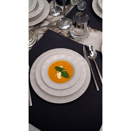 18 részes porcelán étkészlet, fehér