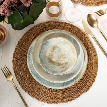 18 részes színes porcelán étkészlet