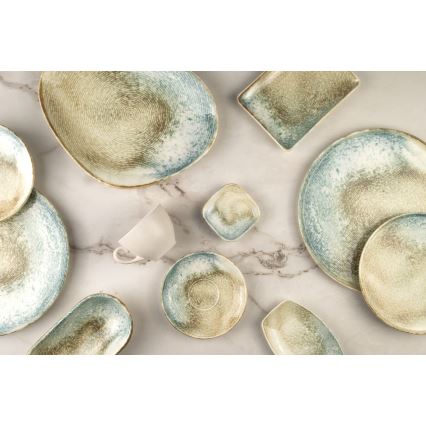18 részes színes porcelán étkészlet
