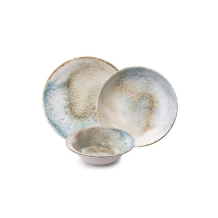 18 részes színes porcelán étkészlet