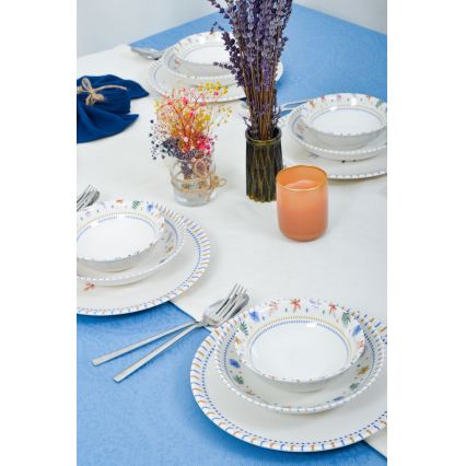 18 részes színes porcelán étkészlet
