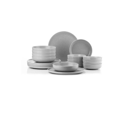 18 részes szürke porcelán étkészlet