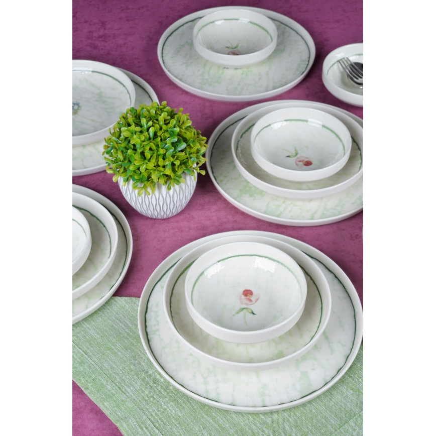18 részes zöld porcelán étkészlet