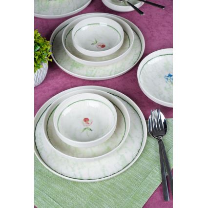 18 részes zöld porcelán étkészlet