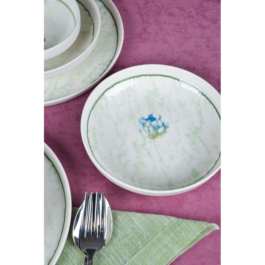 18 részes zöld porcelán étkészlet
