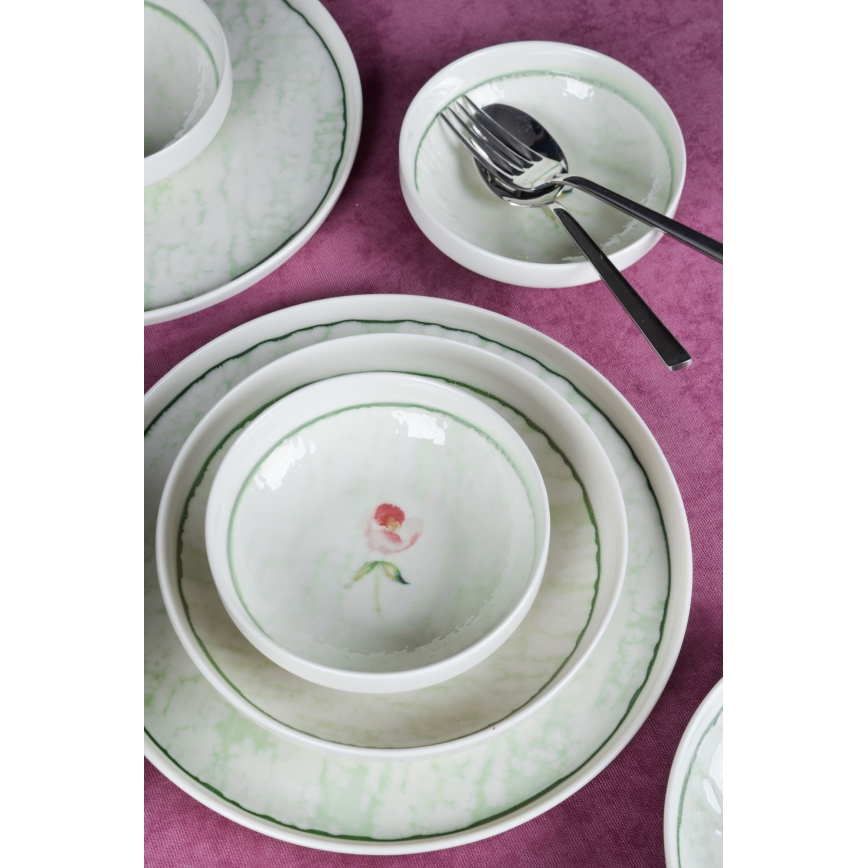 18 részes zöld porcelán étkészlet