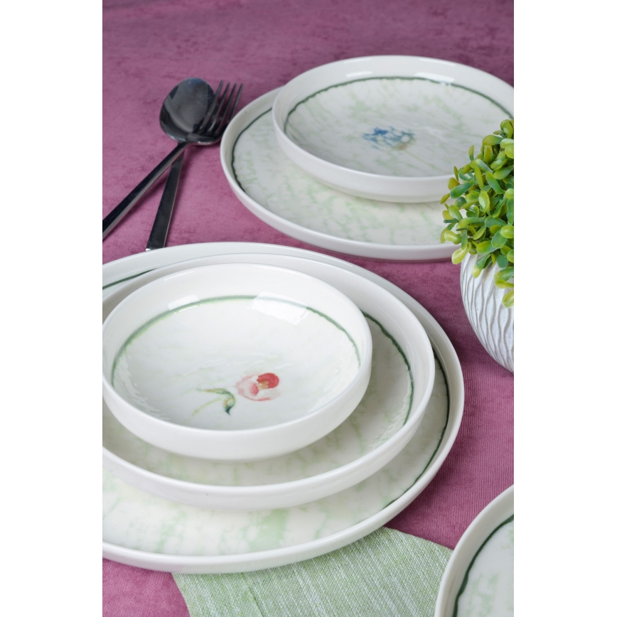 18 részes zöld porcelán étkészlet