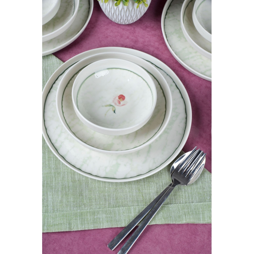 18 részes zöld porcelán étkészlet