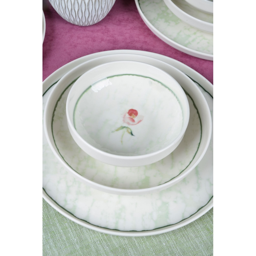 18 részes zöld porcelán étkészlet