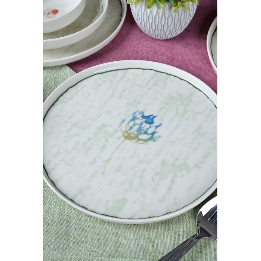 18 részes zöld porcelán étkészlet