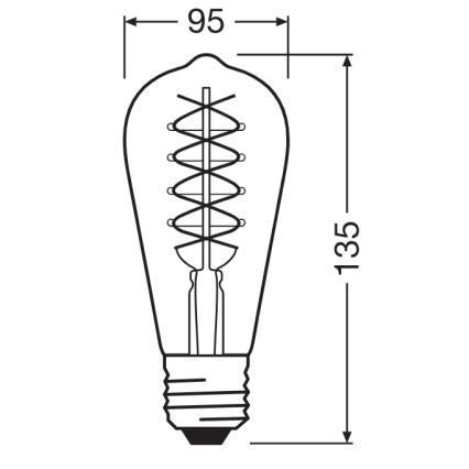 2 darabos dimmelhető LED izzó VINTAGE FILAMENT E27/4,8W/230V 2200K - Osram
