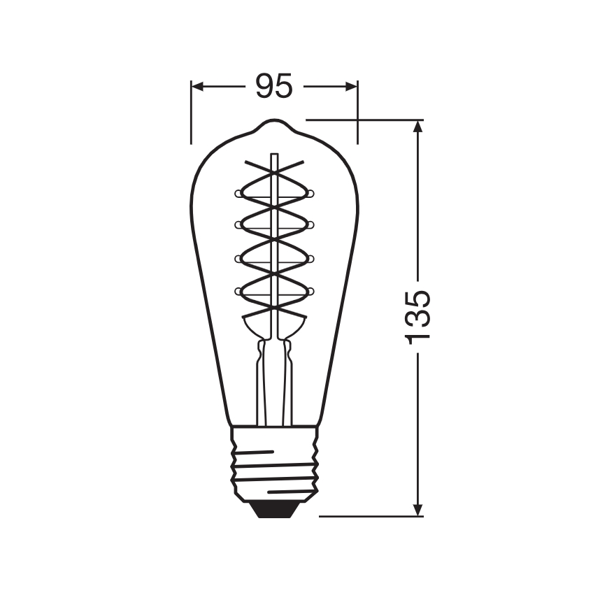 2 darabos dimmelhető LED izzó VINTAGE FILAMENT E27/4,8W/230V 2200K - Osram