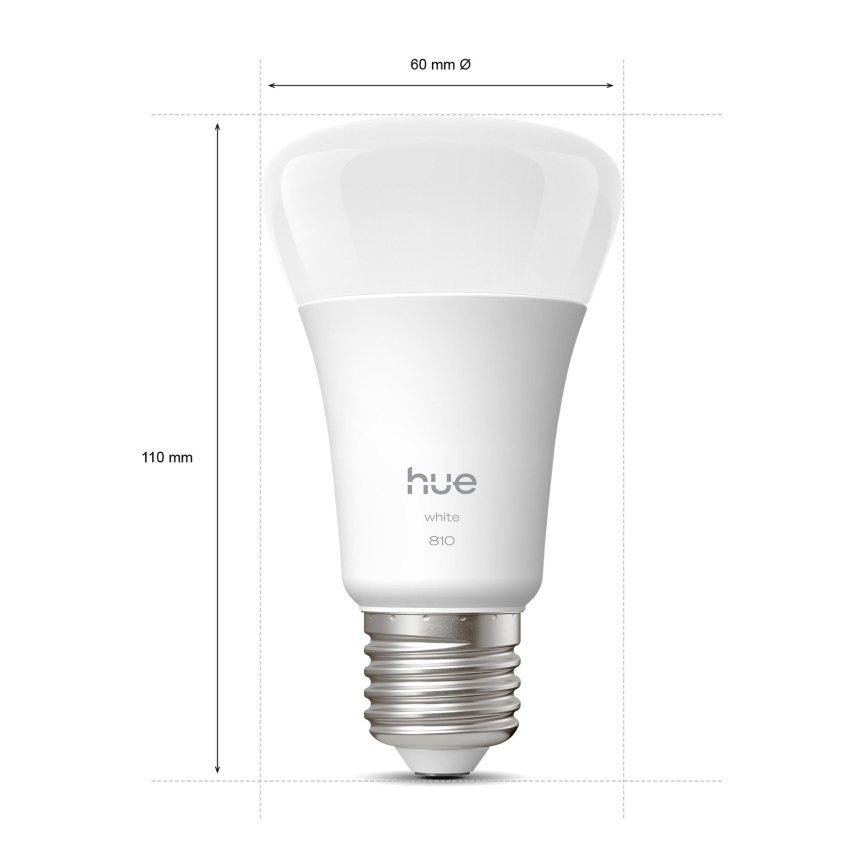 2 darabos készlet: Philips Hue WHITE dimmelhető LED-izzó, E27, 7W, 230V, 2700K