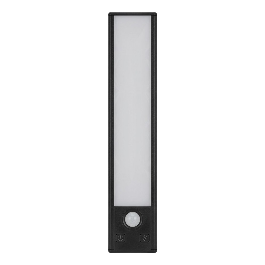 2 db-os szett tölthető LED bútorvilágítás mozgás- és alkonyérzékelővel VIRO LED/1,2W/3,7V 800 mAh 3000/4000/6500K 30 cm fekete