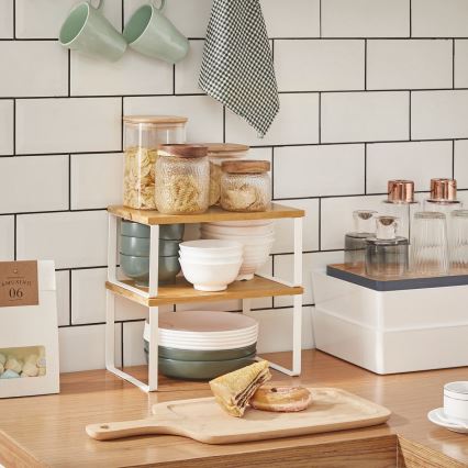 2 darabos MARGE tárolópolc szett, fehér/barna