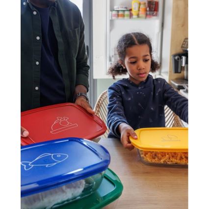 2 darabos PYREX üveg ételtároló készlet 1,2/2,5 l