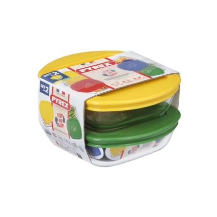 2 darabos PYREX üveg ételtároló szett, 0,3 l