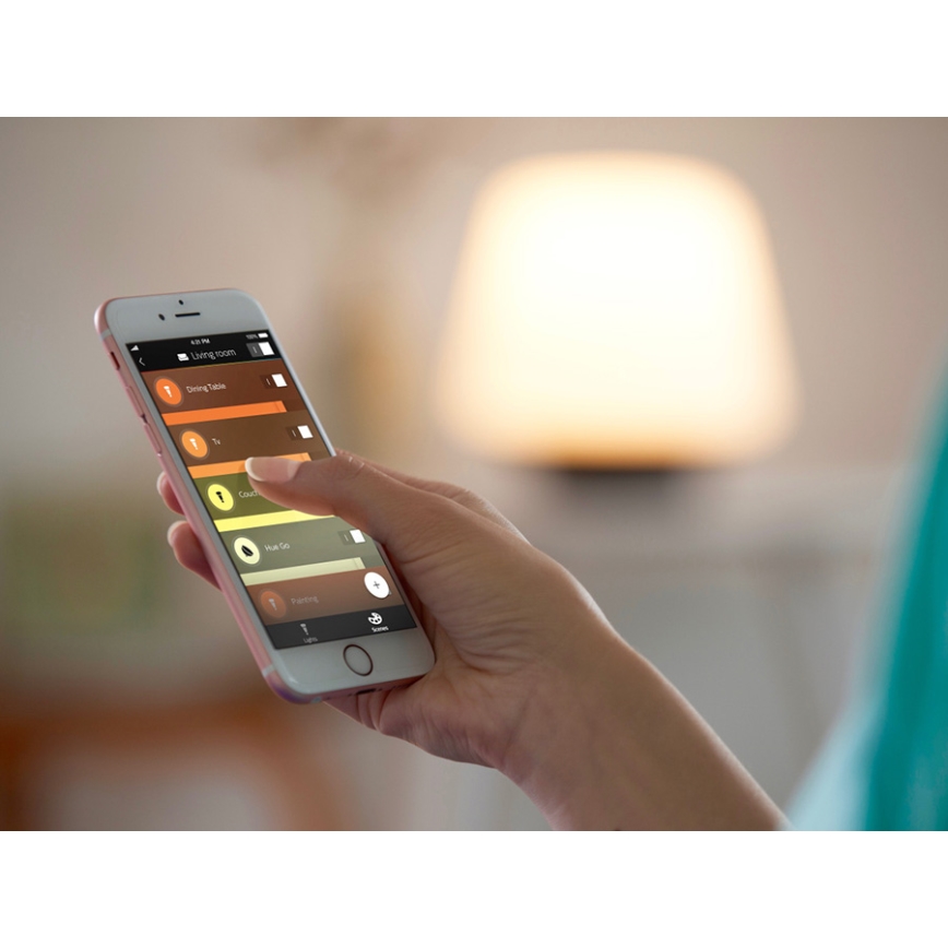 2 db-os szett: Philips Hue WHITE AMBIANCE GU10 dimmelhető LED izzó 4,2W/230V 2200-6500K + Hue Bridge