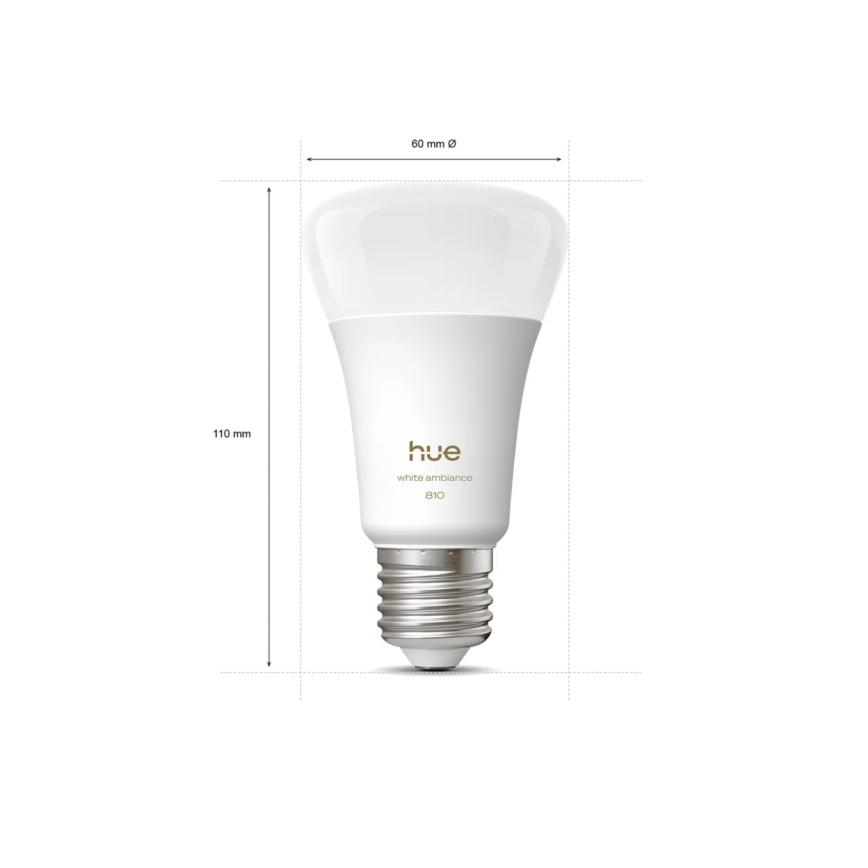 2 darabos szett: Philips Hue WHITE AMBIANCE E27/6W/230V 1000-20000K fényerőszabályozható LED izzó