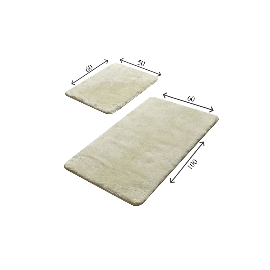 SZETT 2 db fürdőszobai szőnyeg 60x100 cm fehér