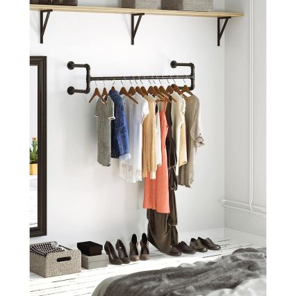 2 db LINEA fekete fali vállfaakasztó szett