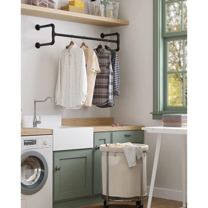 2 db LINEA fekete fali vállfaakasztó szett