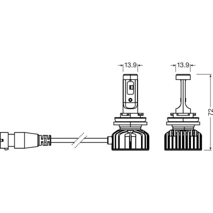 2 db-os LED autóizzó szett NIGHT BREAKER SMART H16 PGJ19-3/4W/12V 6000K - Osram
