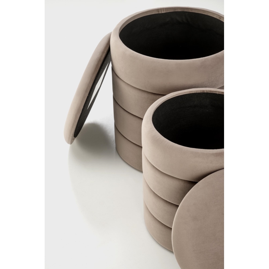 2 db-os PAX puff szett — elegáns taupe, átmérő: 33/40 cm
