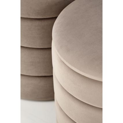 2 db-os PAX puff szett — elegáns taupe, átmérő: 33/40 cm