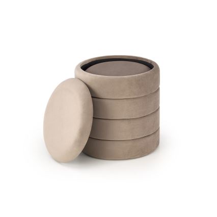 2 db-os PAX puff szett — elegáns taupe, átmérő: 33/40 cm