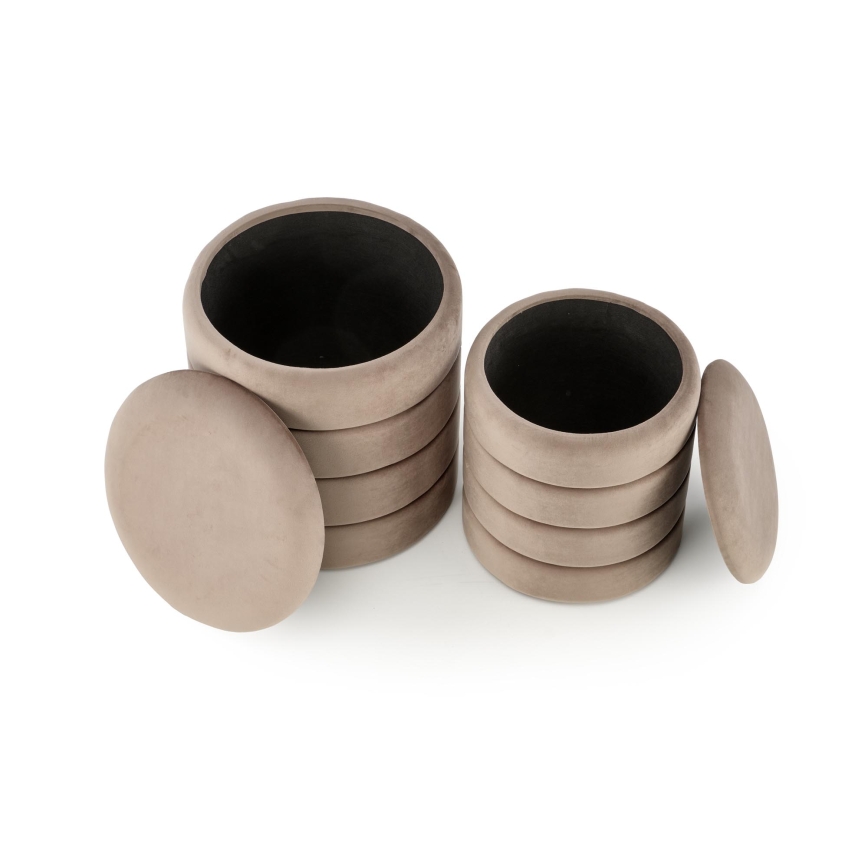 2 db-os PAX puff szett — elegáns taupe, átmérő: 33/40 cm