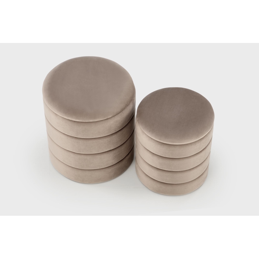 2 db-os PAX puff szett — elegáns taupe, átmérő: 33/40 cm