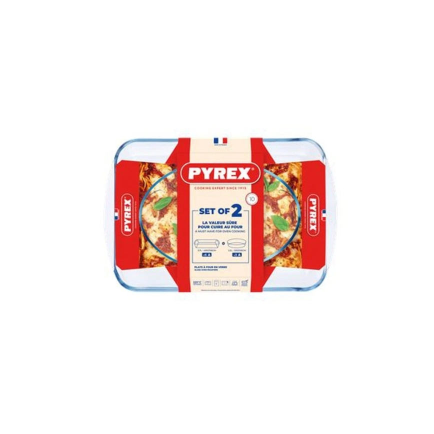 2 db-os PYREX sütőtál szett, 3,7 l és 2,2 l
