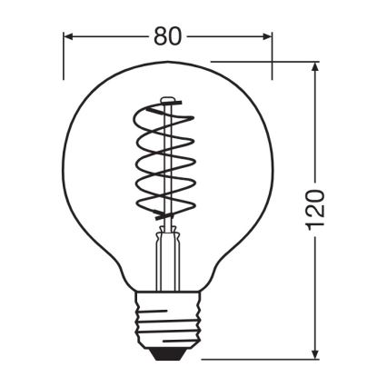 2 db-os szett, fényerőszabályozható VINTAGE FILAMENT LED izzó, E27, 4,8W, 230V, 2200K - Osram