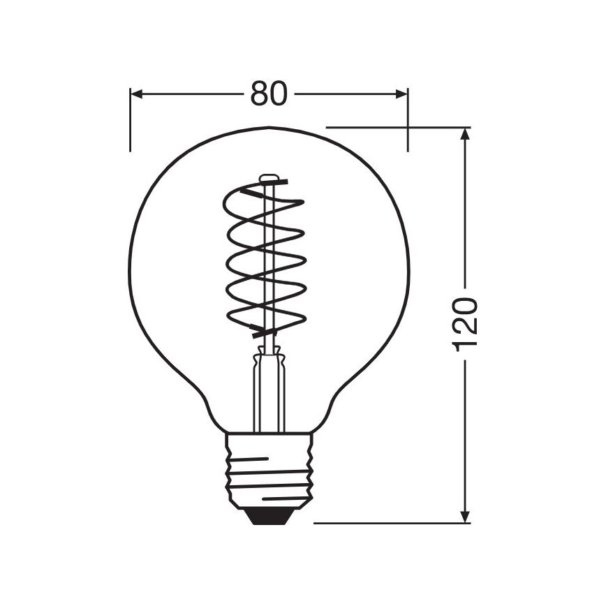 2 db-os szett, fényerőszabályozható VINTAGE FILAMENT LED izzó, E27, 4,8W, 230V, 2200K - Osram