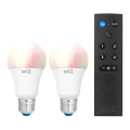 2 db-os szett LED RGBW dimmelhető izzó A60 E27/9W/230V 2200-6500K Wi-Fi + távirányító - WiZ