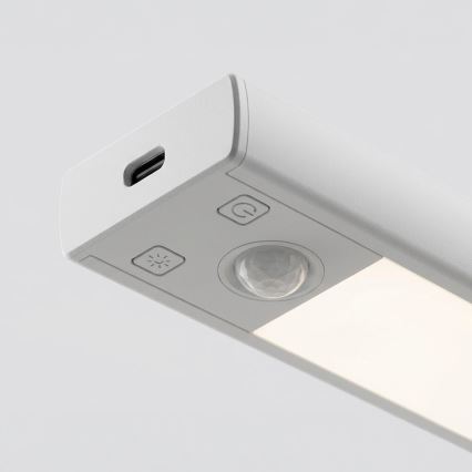 2 darabos szett: VIRO újratölthető LED bútorvilágítás mozgás- és alkonyatérzékelővel LED/1W/3,7V 800 mAh 3000/4000/6500K 20 cm fehér