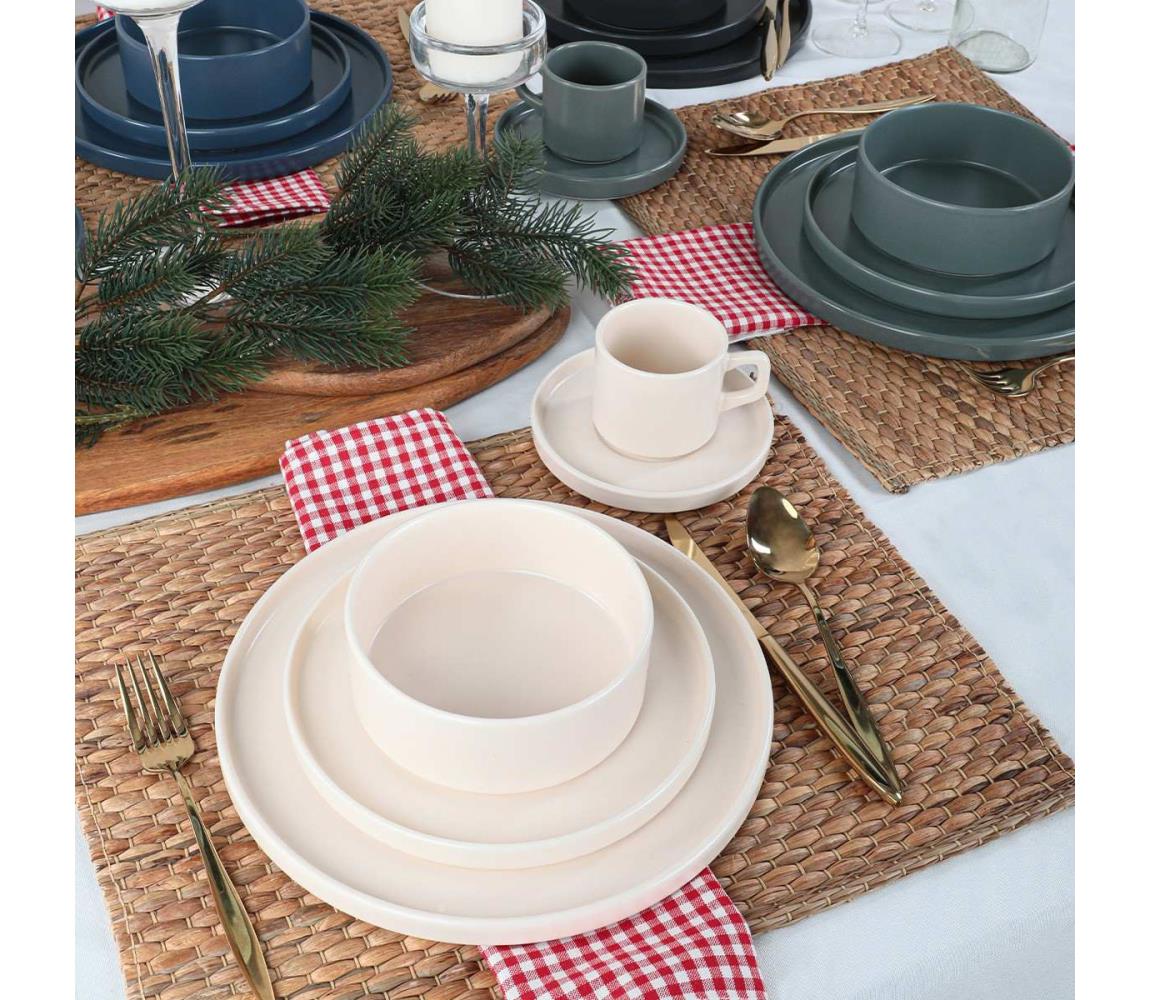 20 darabos színes kőkerámia étkészlet 275KRM1617