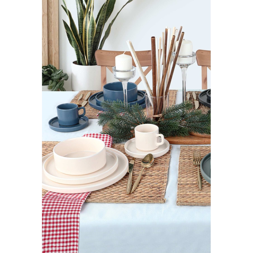 20 darabos színes kőkerámia étkészlet