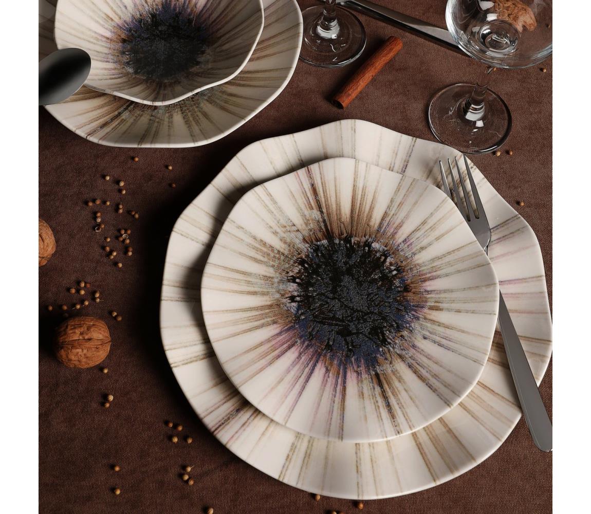 24 darabos barna porcelán étkészlet 387GRP1123