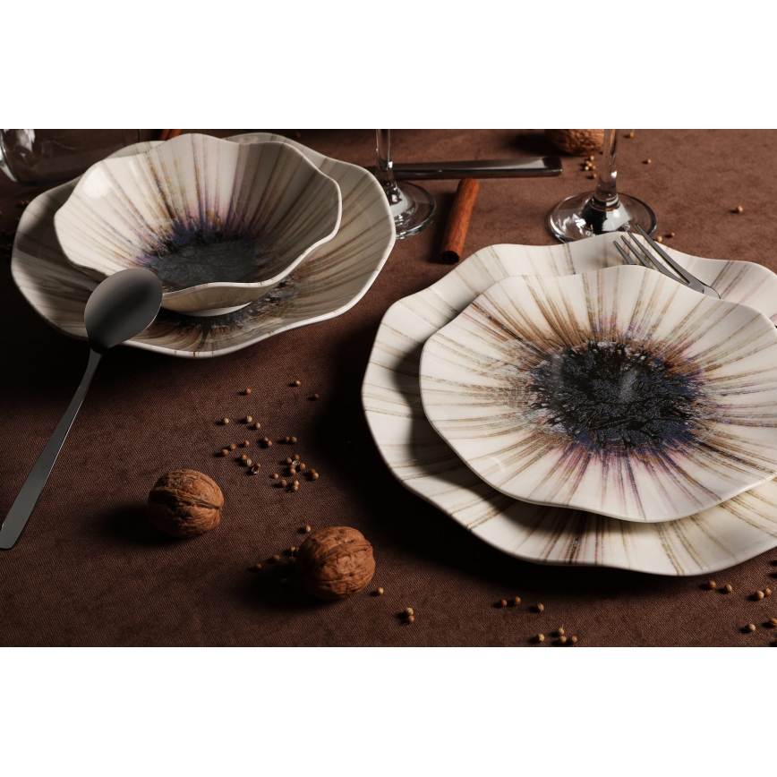 24 darabos barna porcelán étkészlet