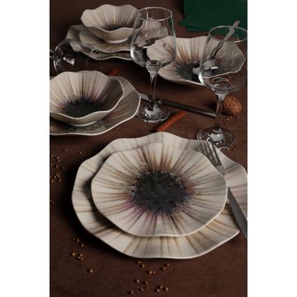 24 darabos barna porcelán étkészlet