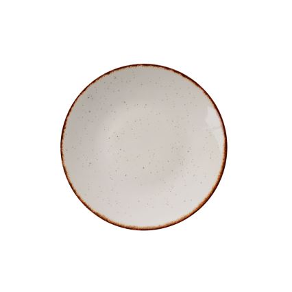 24 darabos bézs/barna porcelán étkészlet